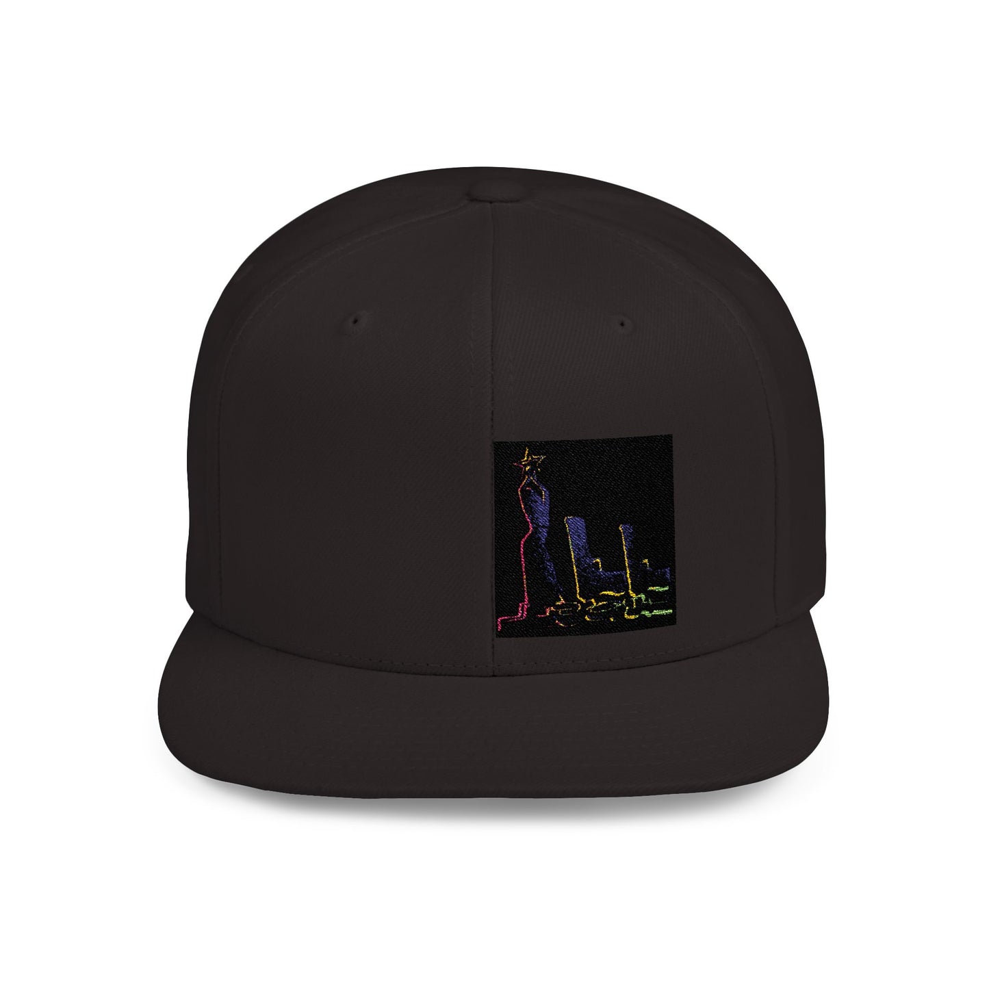 Stylish Flat Bill Snapback Hat with Vibrant Abstract Design