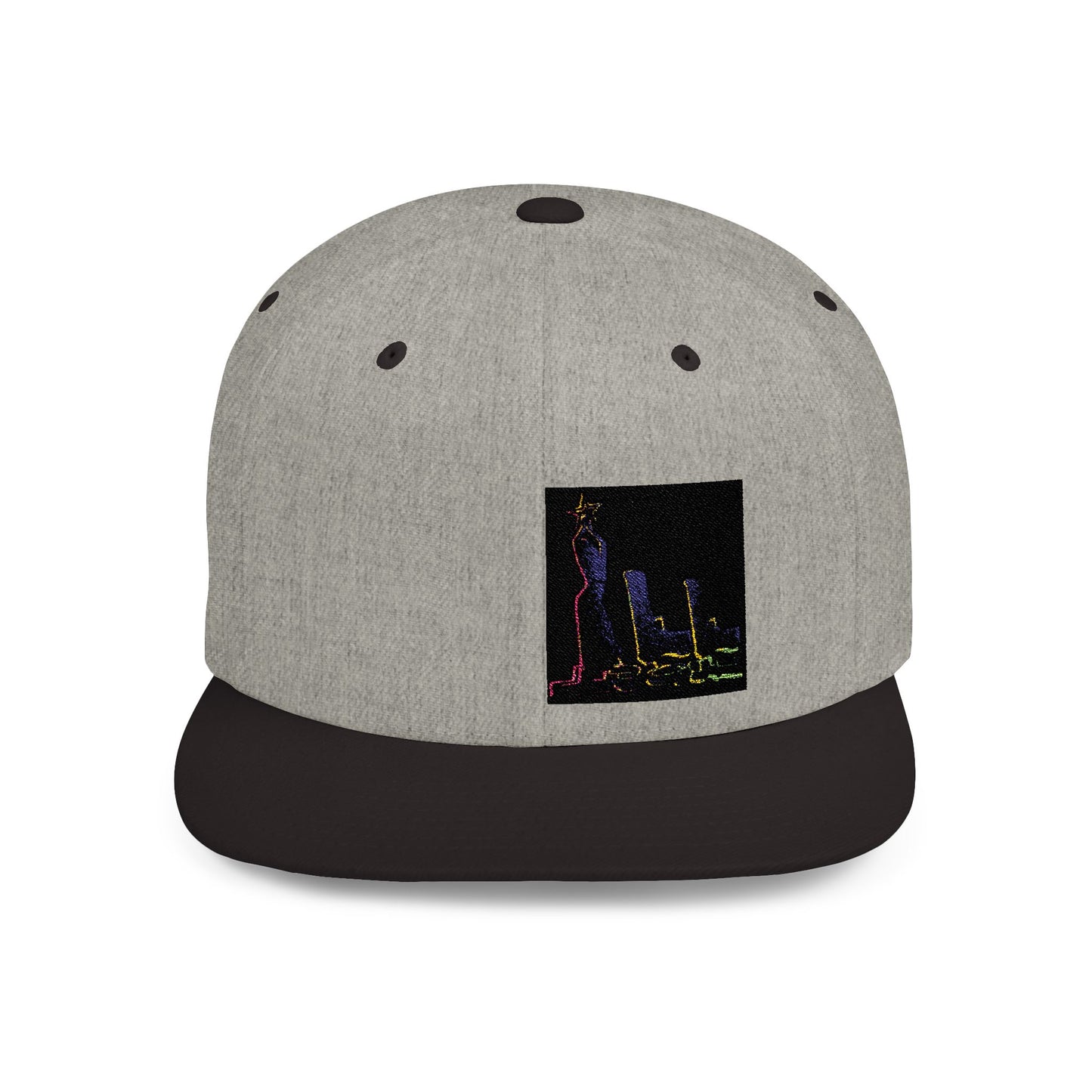 Stylish Flat Bill Snapback Hat with Vibrant Abstract Design