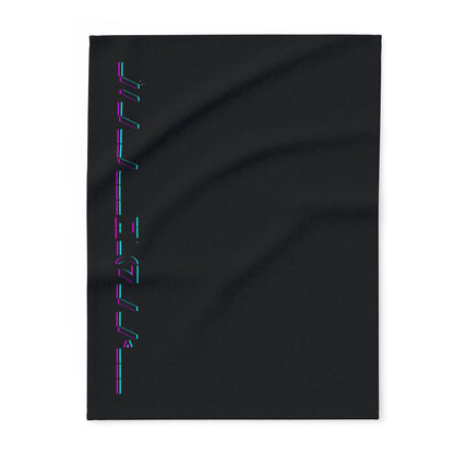 Cozy Arctic Fleece Blanket with Neon Text - Perfect for Gifting and Home Decor